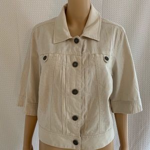 Lane Bryant Tan/Natural Linen Jacket - 14